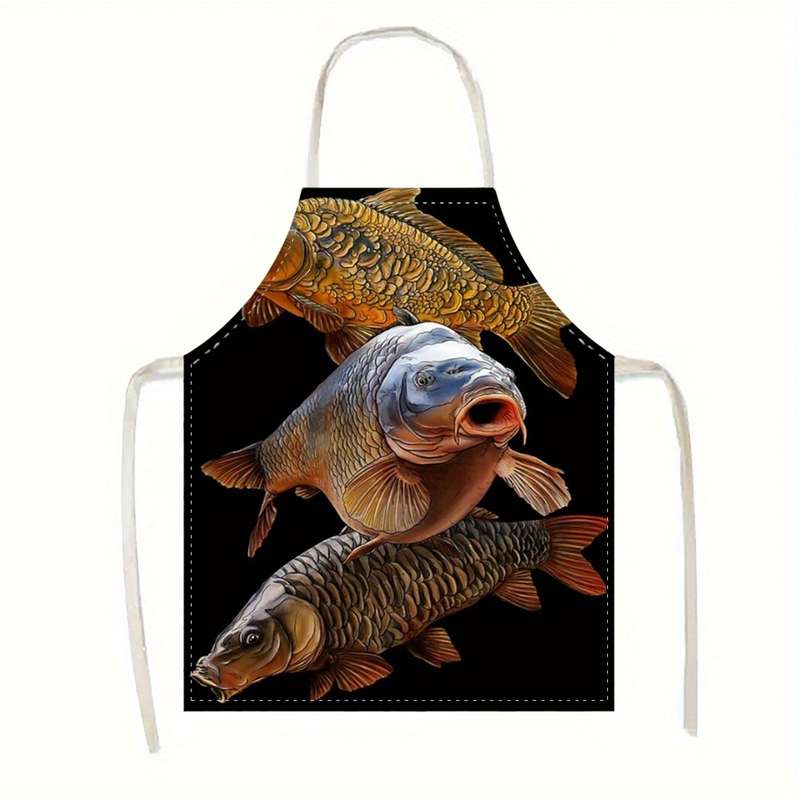 1pc Stylish Durable Apron Apron for Gardening Cooking Carp Gang Cute Kitchen Apron for Cook