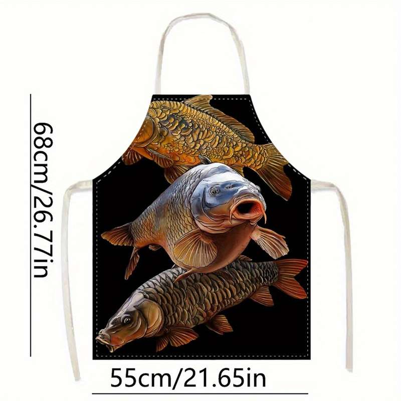 1pc Stylish Durable Apron Apron for Gardening Cooking Carp Gang Cute Kitchen Apron for Cook