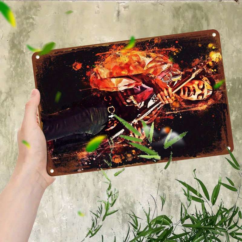 1pc Vintage-Inspired Aluminum Wall Art 20.32x30.48 cm UV Printed Metal Decor for Home Office B