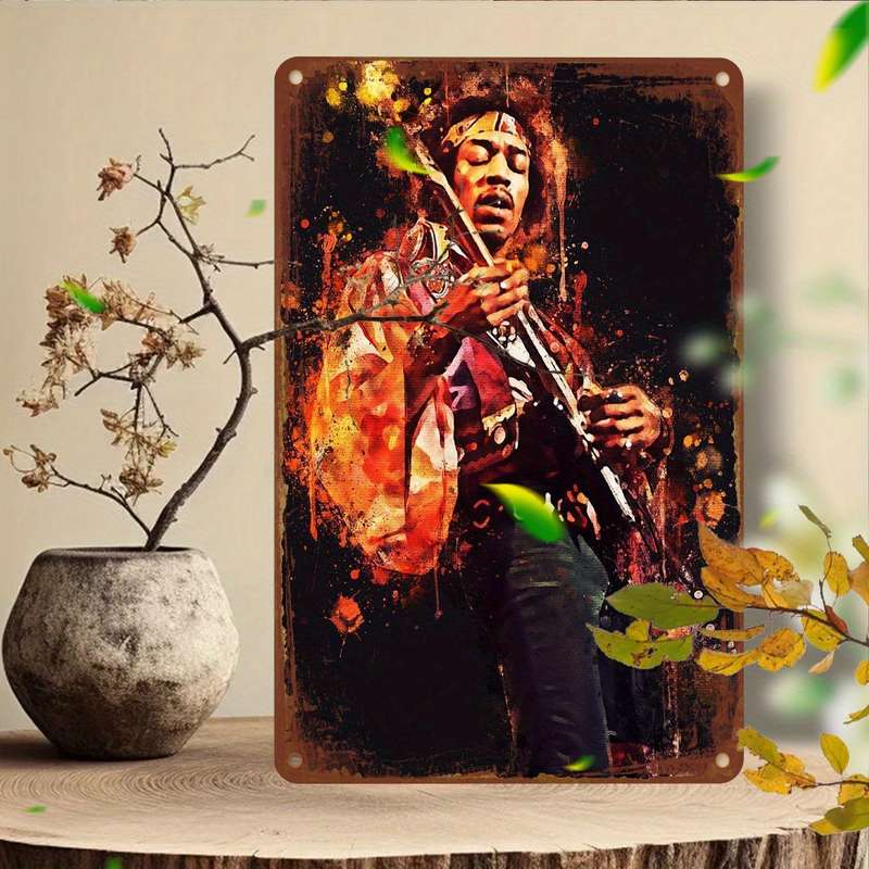 1pc Vintage-Inspired Aluminum Wall Art 20.32x30.48 cm UV Printed Metal Decor for Home Office B