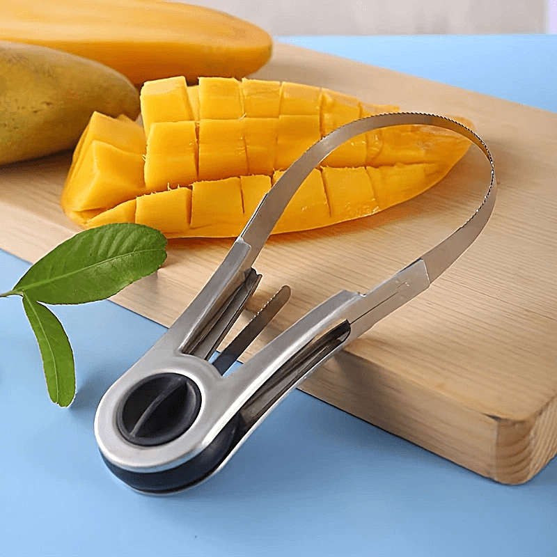1pc Stainless Steel Mango Cutter Creative Fruit Peeler Slicer Pulp Separator for Watermelo