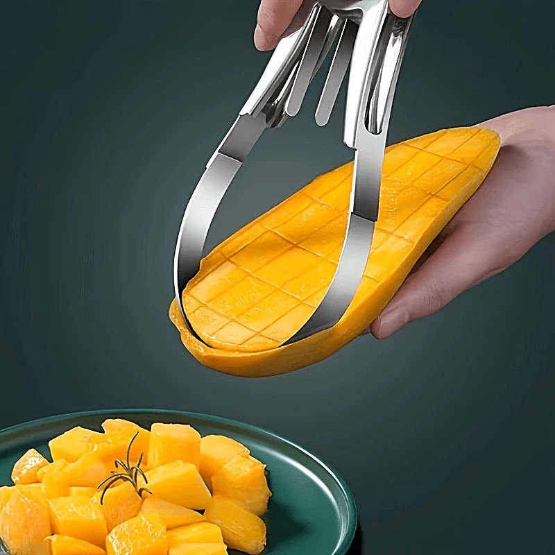 1pc Stainless Steel Mango Cutter Creative Fruit Peeler Slicer Pulp Separator for Watermelo