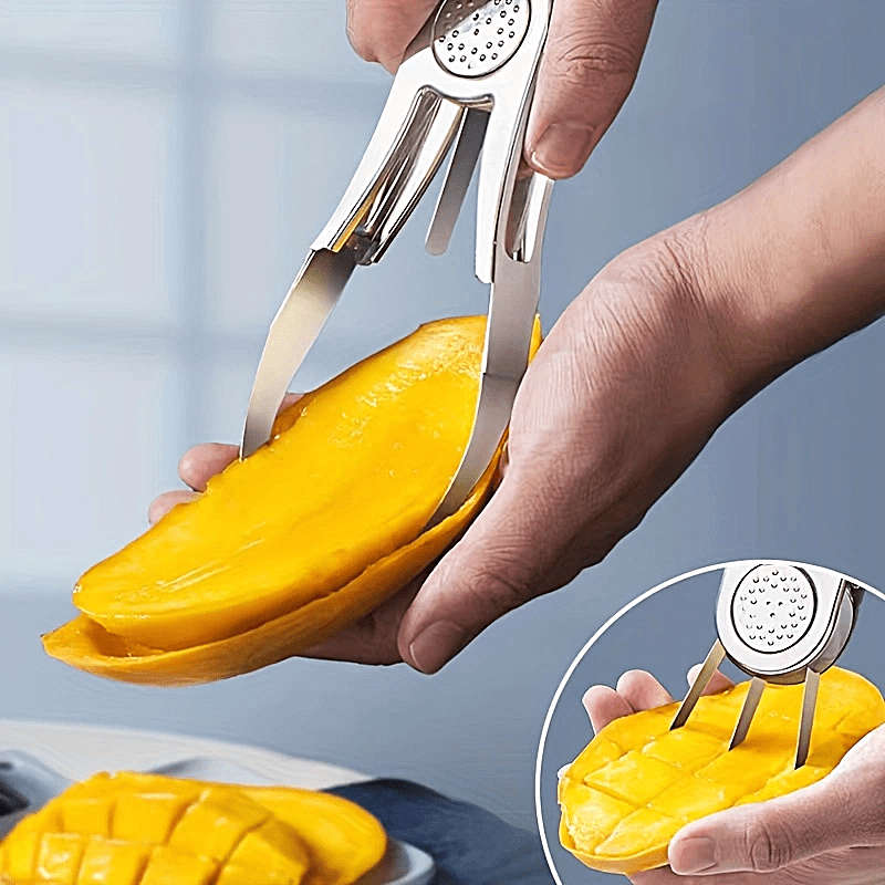 1pc Stainless Steel Mango Cutter Creative Fruit Peeler Slicer Pulp Separator for Watermelo