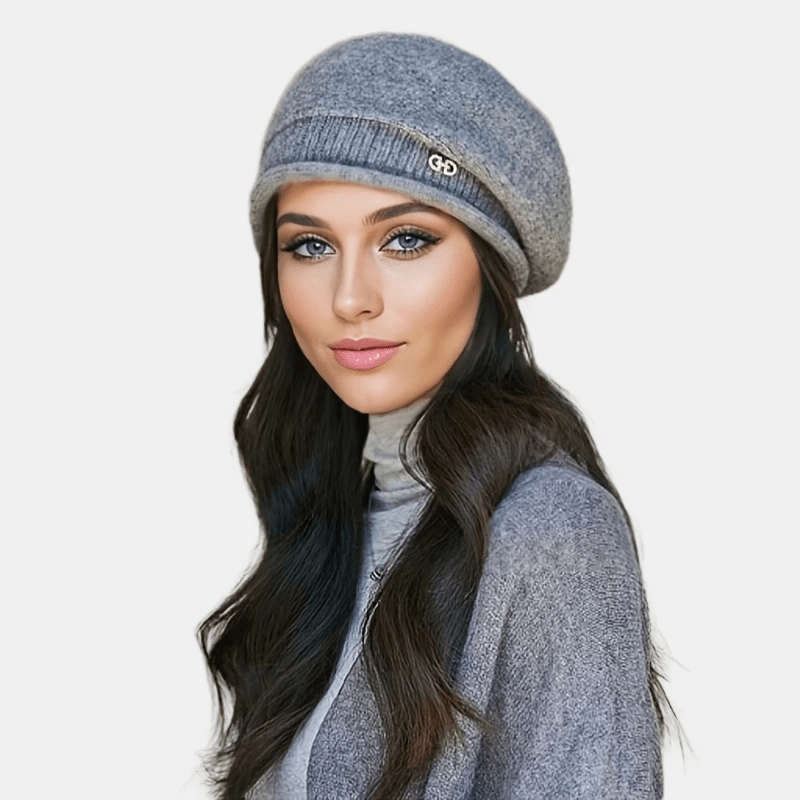 1pc Women's Stretchy Beanie Hat With Pocket Soft And Cozy Acrylic Knit Cap For Autumn And Winter