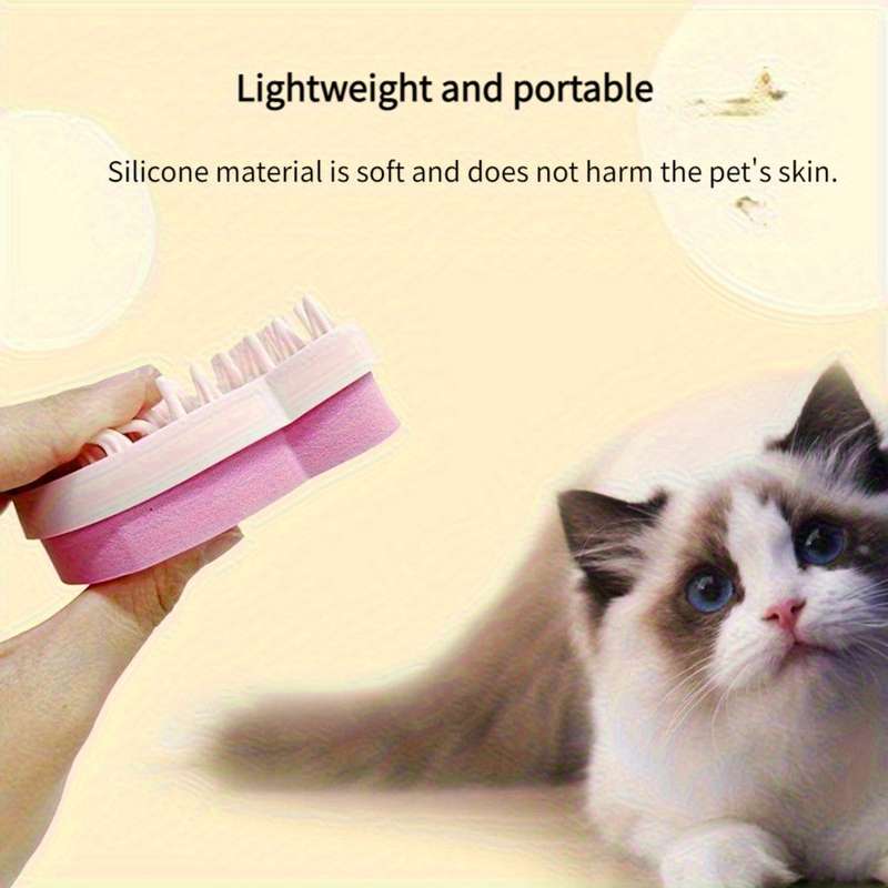 1pc Pink Silicone Hair Removal Comb Pet Comb