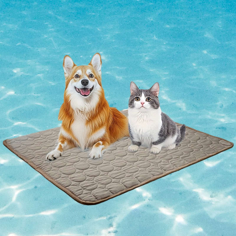 1piece Ice Sliky Fiber Fabric Cooling Mat Coffee Color Cooling Pad 70 x 55 cm