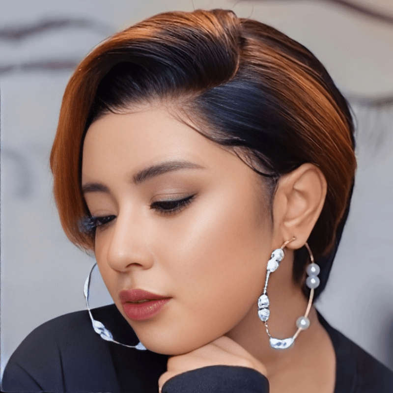 1Pc Dark Brown 10.16cm Fashion Design Wig