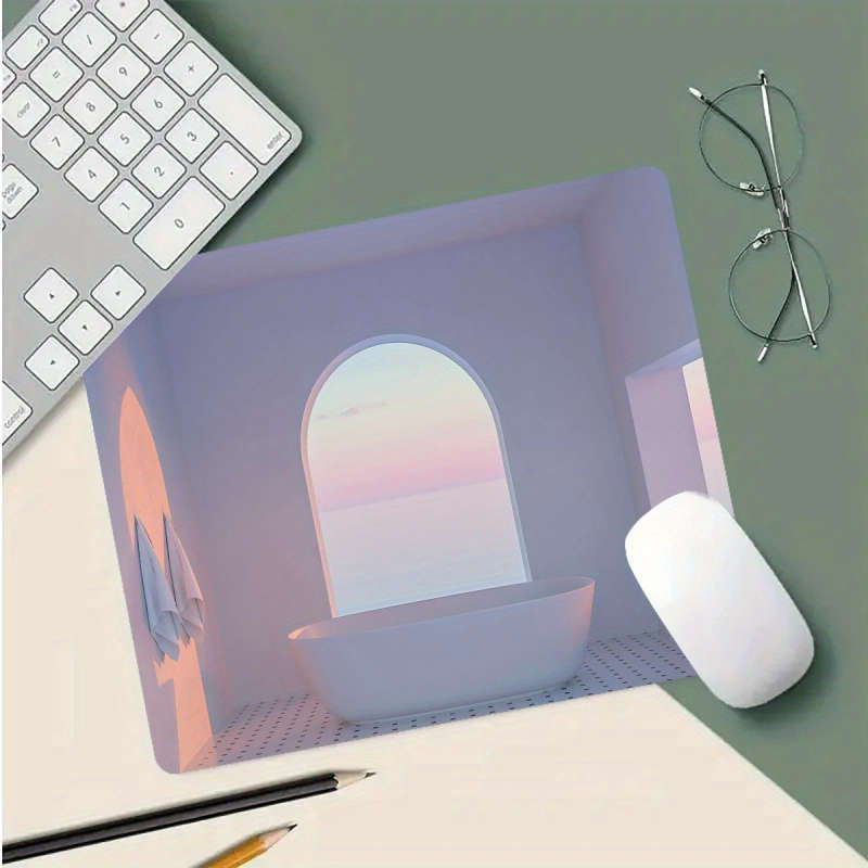 1pc 21x26cm Ocean View Gaming Mouse Pad Ergonomic Non-Slip Rubber Desk Mat