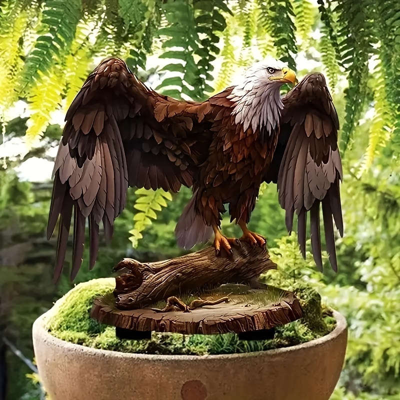 1pc 2D Flat    Eagle-Shaped Acrylic Garden Stake Artistic Animal-Themed Outdoor Decorat