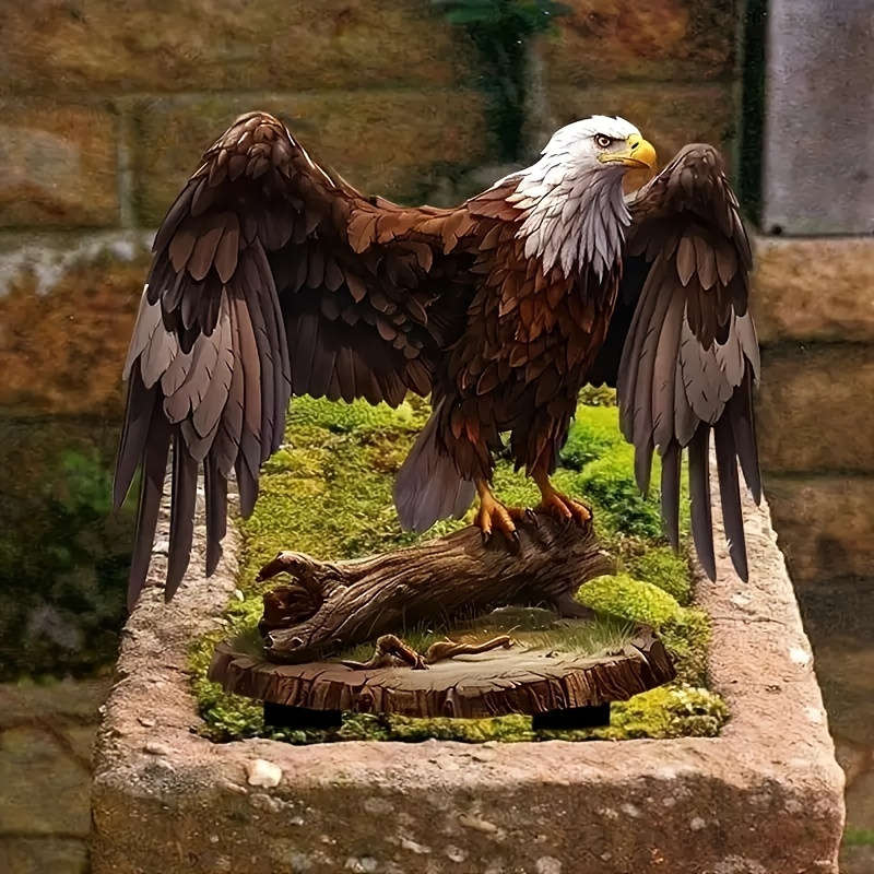 1pc 2D Flat    Eagle-Shaped Acrylic Garden Stake Artistic Animal-Themed Outdoor Decorat