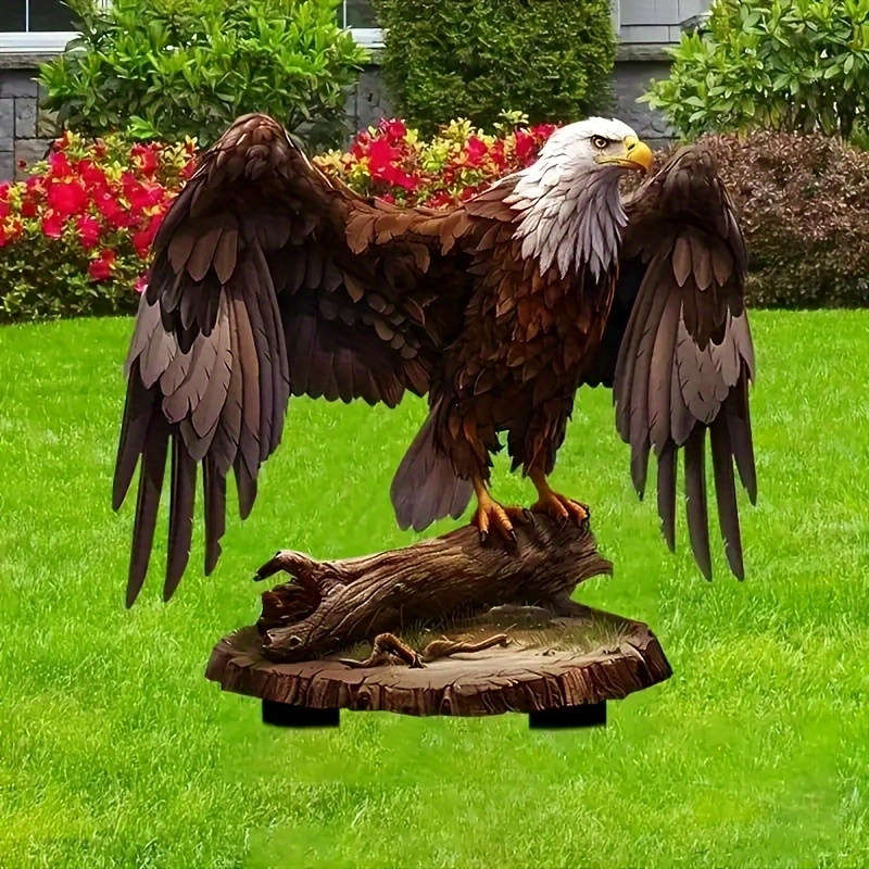 1pc 2D Flat    Eagle-Shaped Acrylic Garden Stake Artistic Animal-Themed Outdoor Decorat