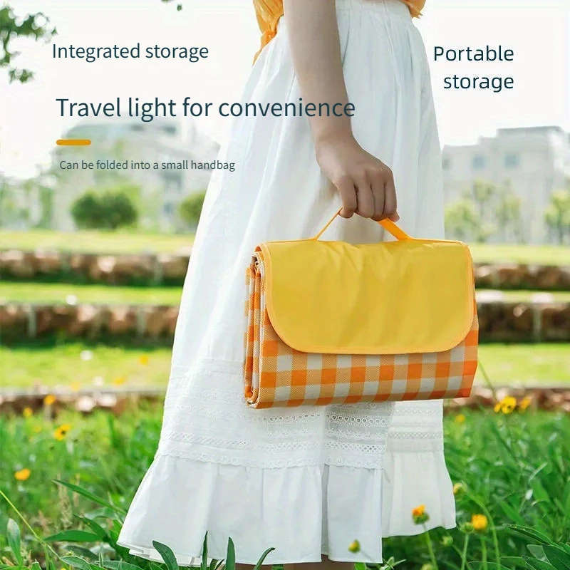 1pc Portable Waterproof Picnic Blanket Thick Moisture-Resistant Outdoor Camping Mat Foldable Picnic