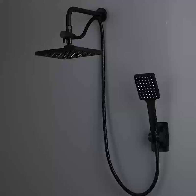 1PC Black Square Shower Set