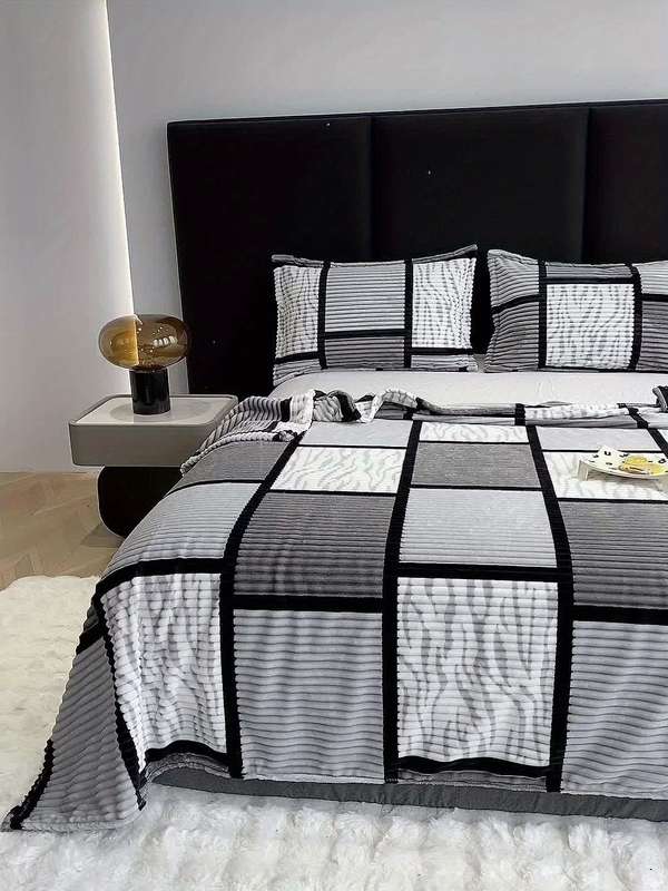 1ps Blanket Color Blue Bean Paste Square size 100x150cm