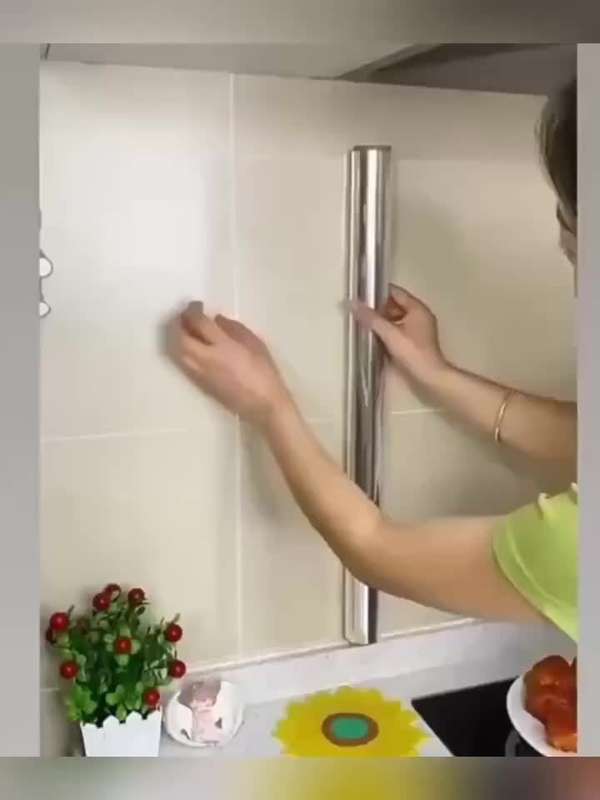 1pc 2m Long Invisible Kitchen Oil-Proof Film High-Temperature Resistant Static Cling Plastic Pro