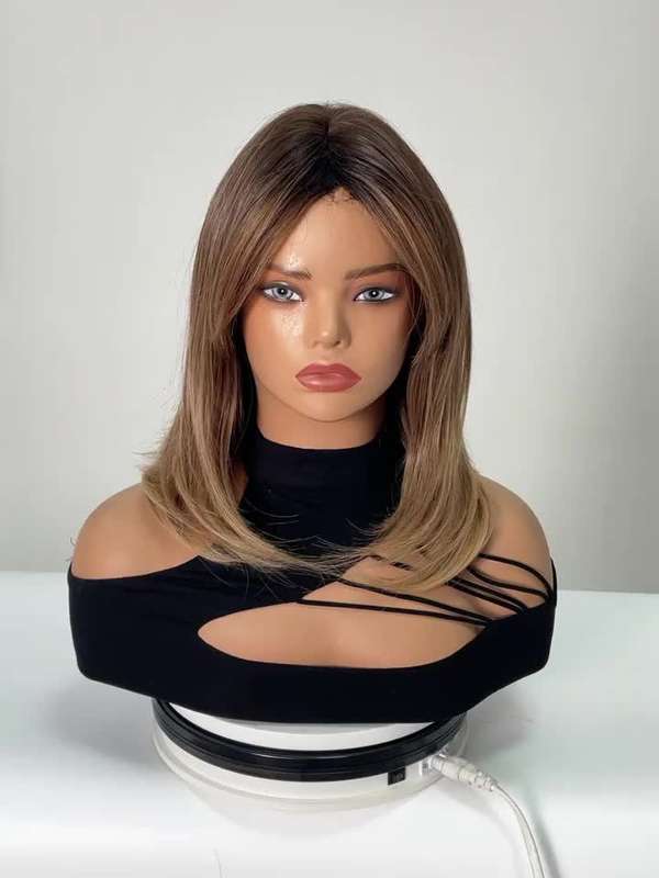 1Pc Coffee Color 50.8cm Fashion Design Wig