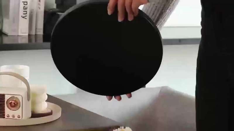 1pc Modern Black Round ABS Tray with Candle Holder Stylish Farmhouse Decor Suitable for Home Ki