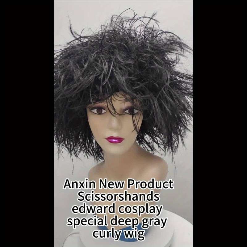 1Pc Black 30.48cm Fashion Design Wig