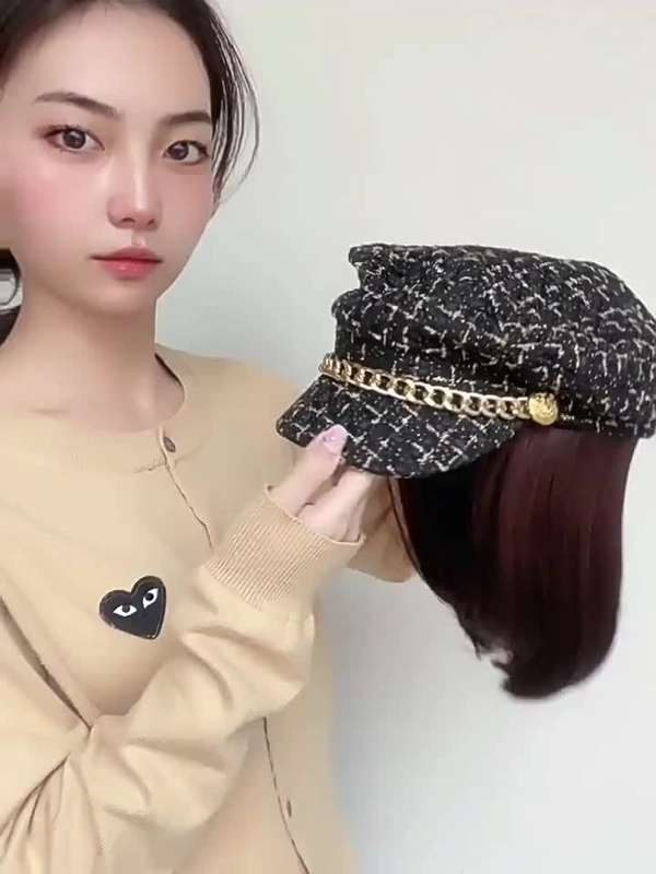 1Pc Dark Brown 25.4cm Fashion Design Wig