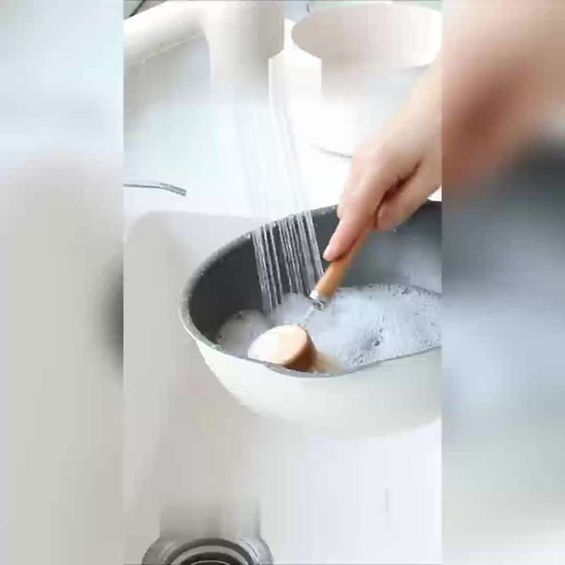 1pc Wooden Handle Dish Brush Kitchen Scrub Brush for Dishes Pots and Pans Multipurpose Cleaning