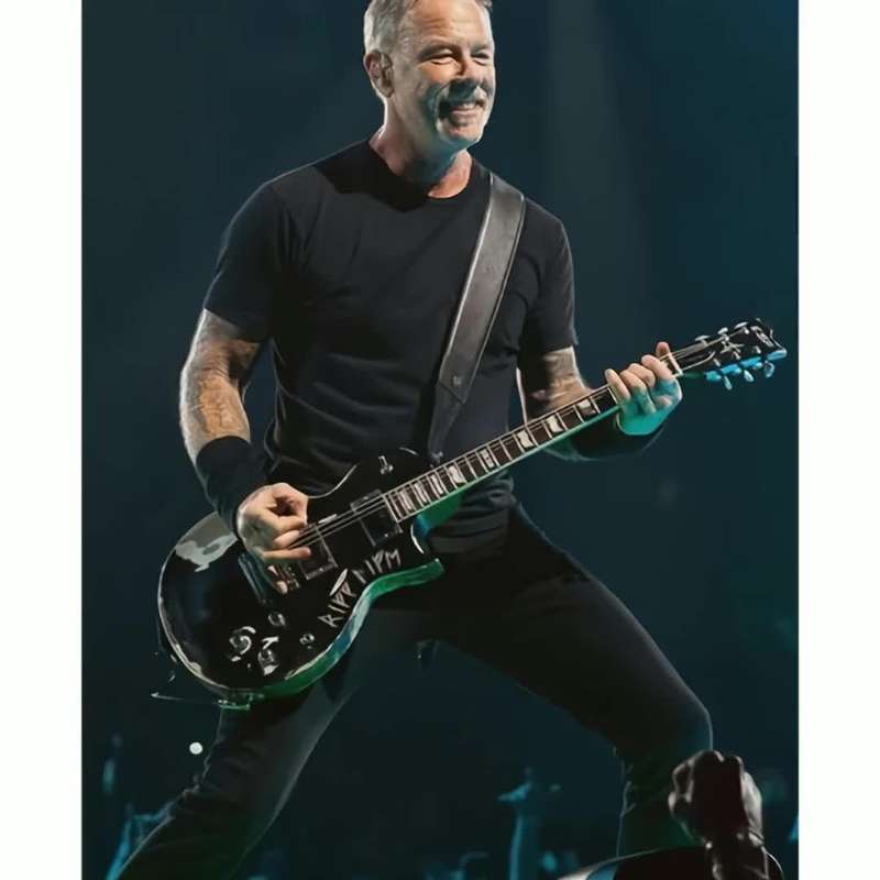 1pc  Frameless Canvas Print Iconic Black Guitarist Wall Art 30.48x45.72 cm Vibrant Live Perf