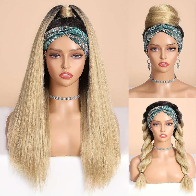 1Pc Light Yellow 55.88cm Fashion Design Wig