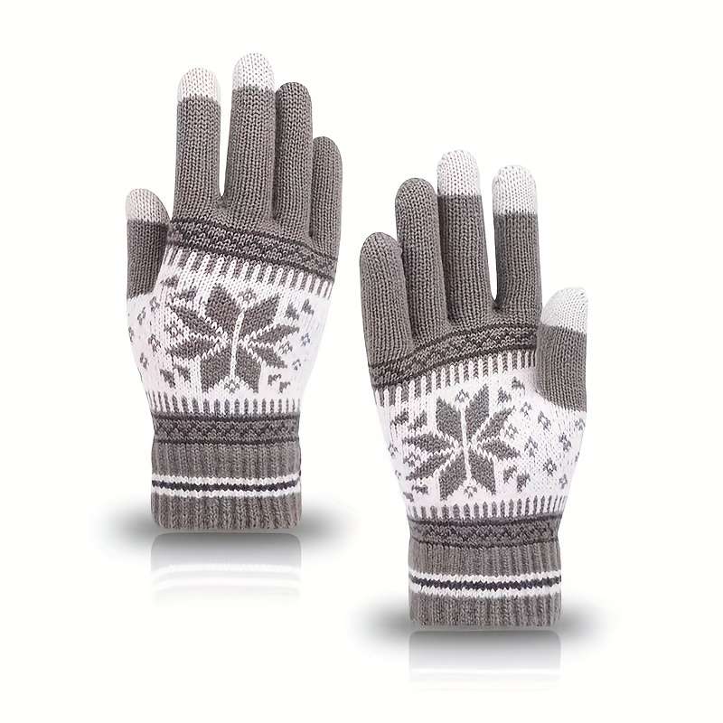 1 Pair Grey Warm Gloves