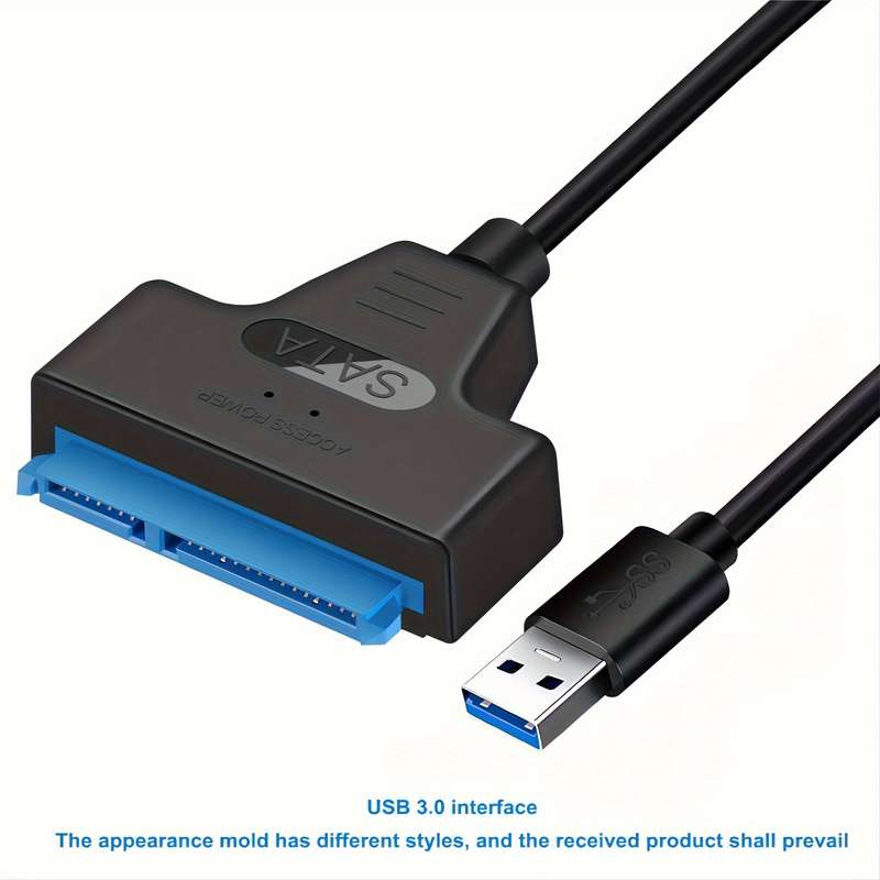 1pc UASP Compatible High-Speed USB 3.0 to SATA III Adapter Cable for 2.5-Inch HDD SSD Black