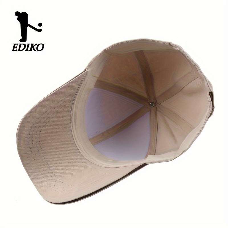 1pc EDIKO Adjustable Trucker Cap Black Cotton One Size Fits Most Adjustable Snap Closure Idea