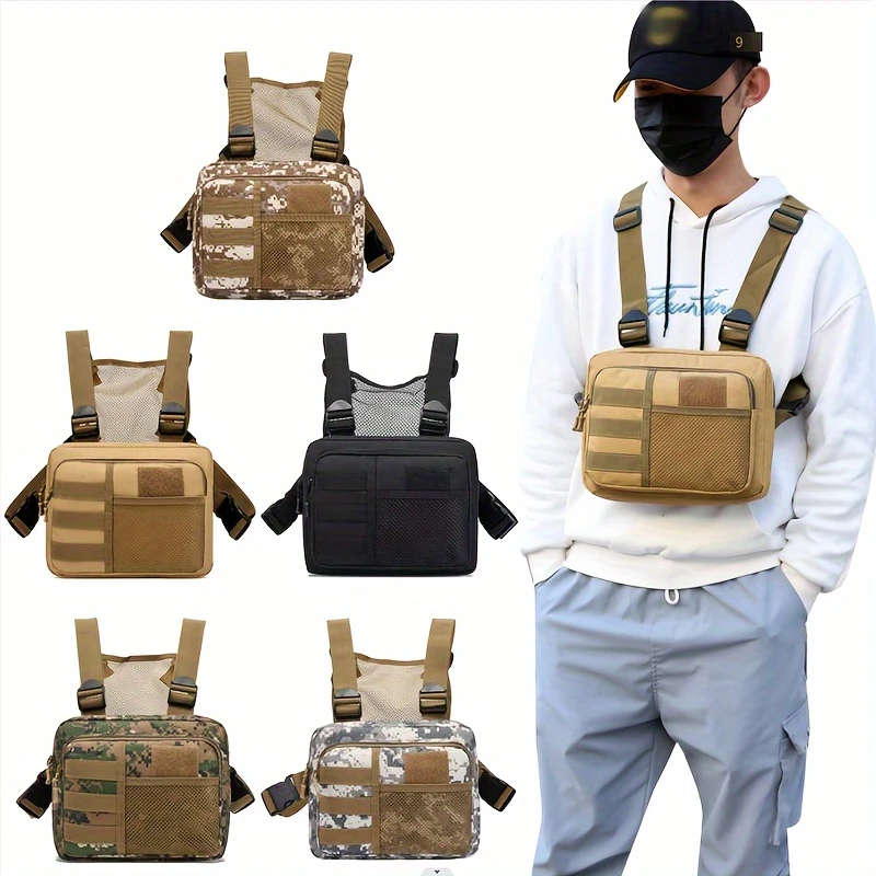 1pc Body-hugging Backpack Outdoor Multifunctional Camouflage Chest Bag Training Running Equipment