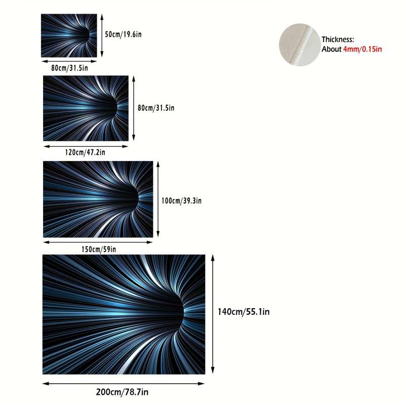1Pc 140x200cm Spiral Floor Mat