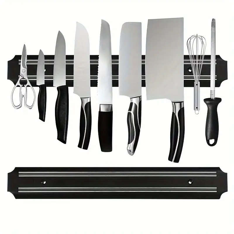 1pc Powerful Magnetic Knife Holder for Wall Space-Saving Secure Easy Access Adds Style Safety to You