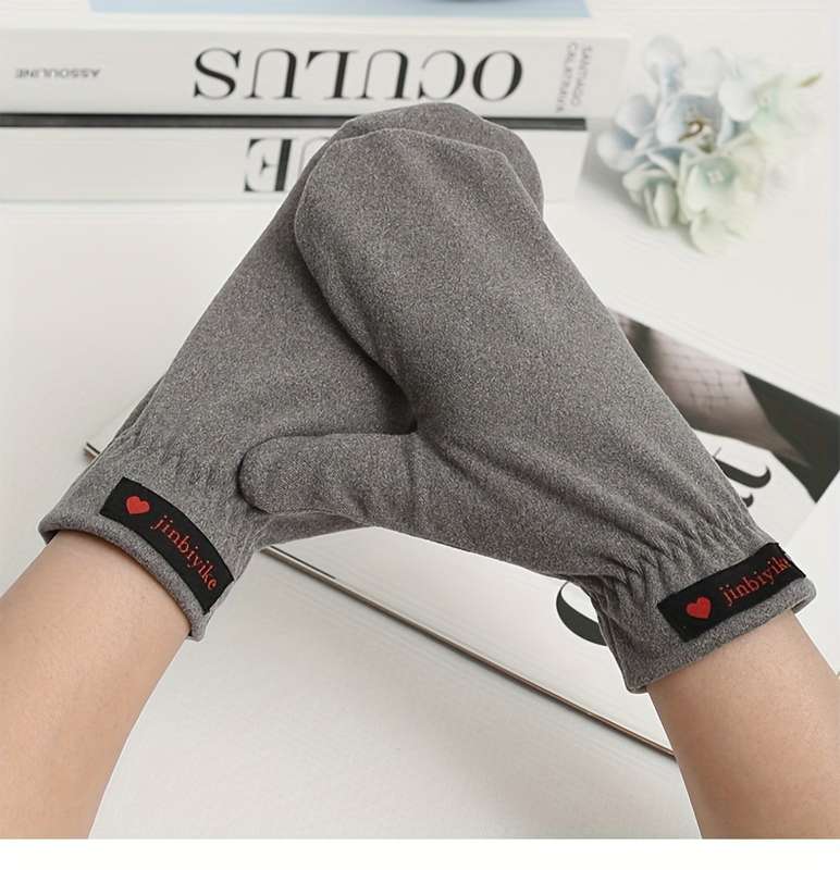1 Pair Khaki Warm Gloves