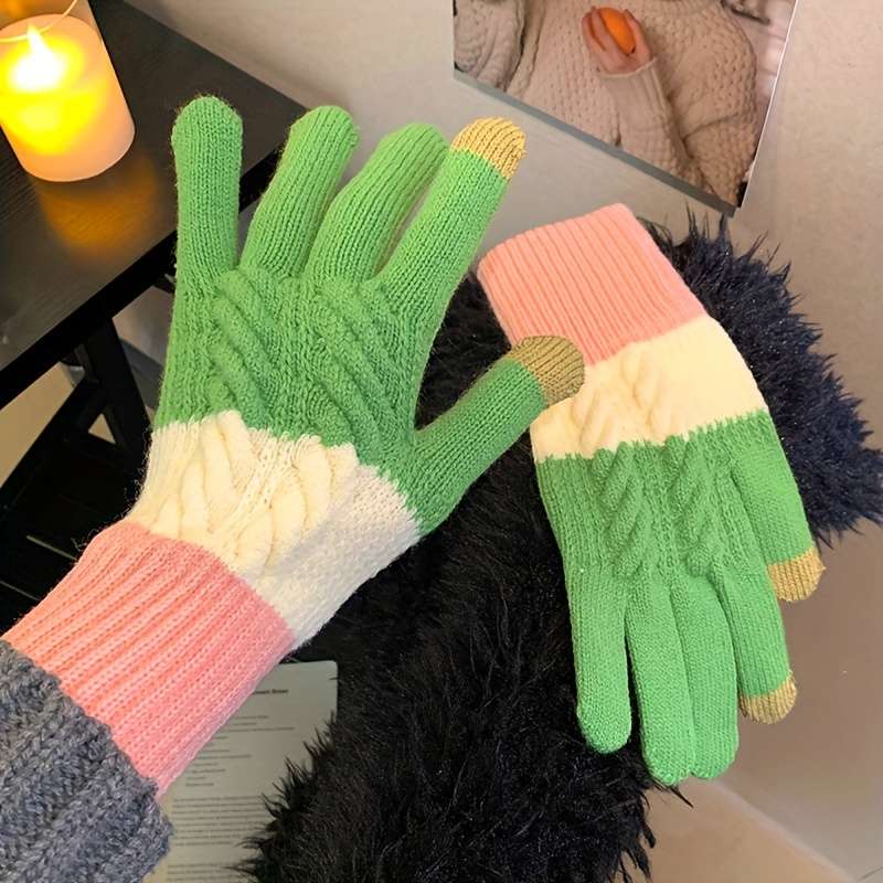1 Pair Grey Warm Gloves