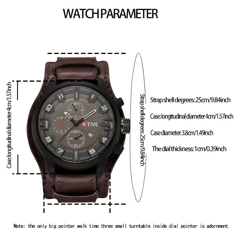 1pc Men's PU Leather Strap Alloy Watch Ideal Choice For Gifts Color Sent Randomly