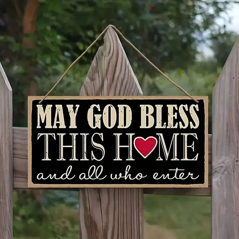 1pc May God Bless This Home And All Who Enter Original Wooden Sign Amen Welcome Sign Wall Art Decora