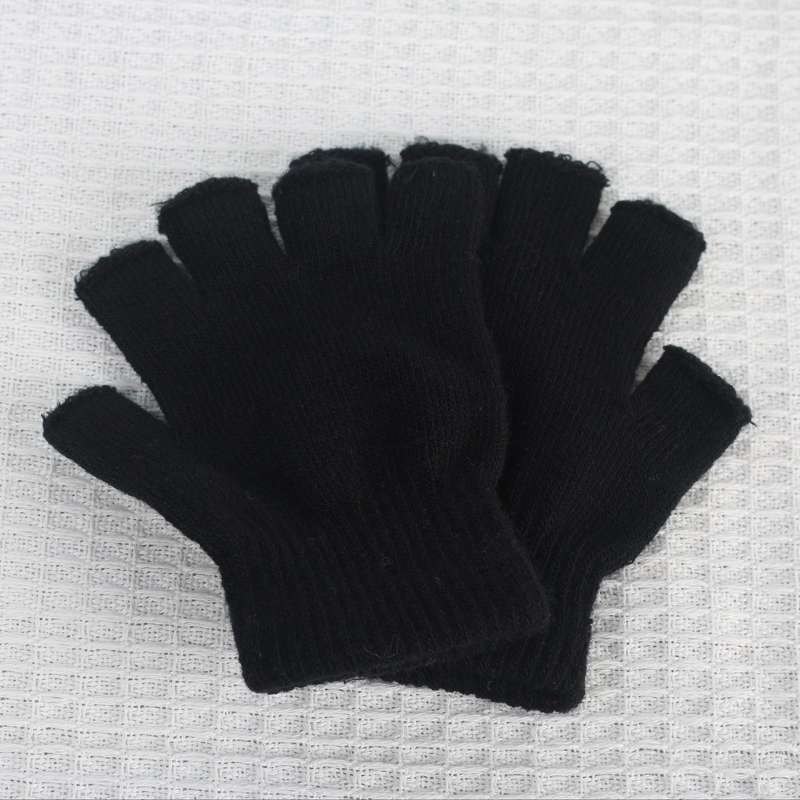 1 Pair Black Plus Maroon Plus Velvet Warm Gloves