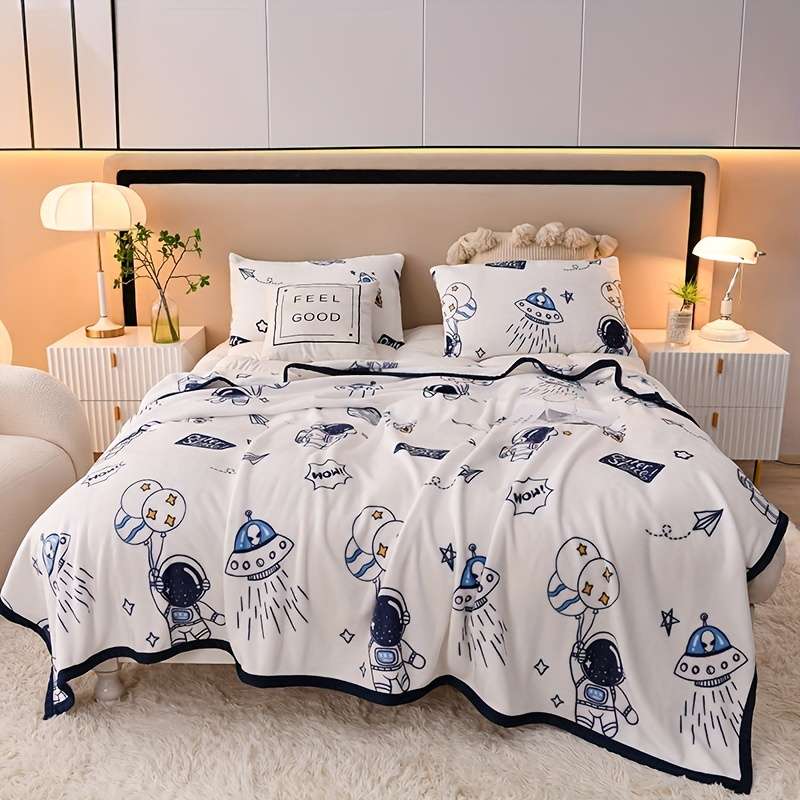 1ps Blanket Size 200X230Cm Style Golden Leaves