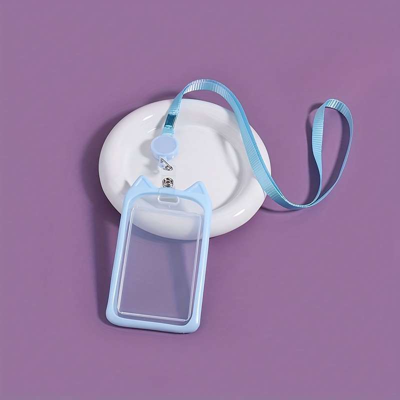 1pc 1 Cat Ear Card Holder Fashion Multi-purpose Student ID Adult Employee Bus Card Work Certificat