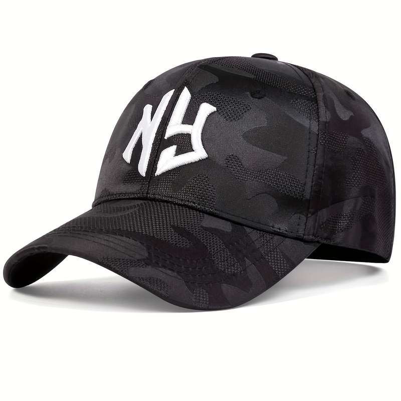 1pc Trendy Embroidery Camouflage Baseball Cap Unisex Hip Hop Dad Hat Lightweight Adjustable Sun Hat