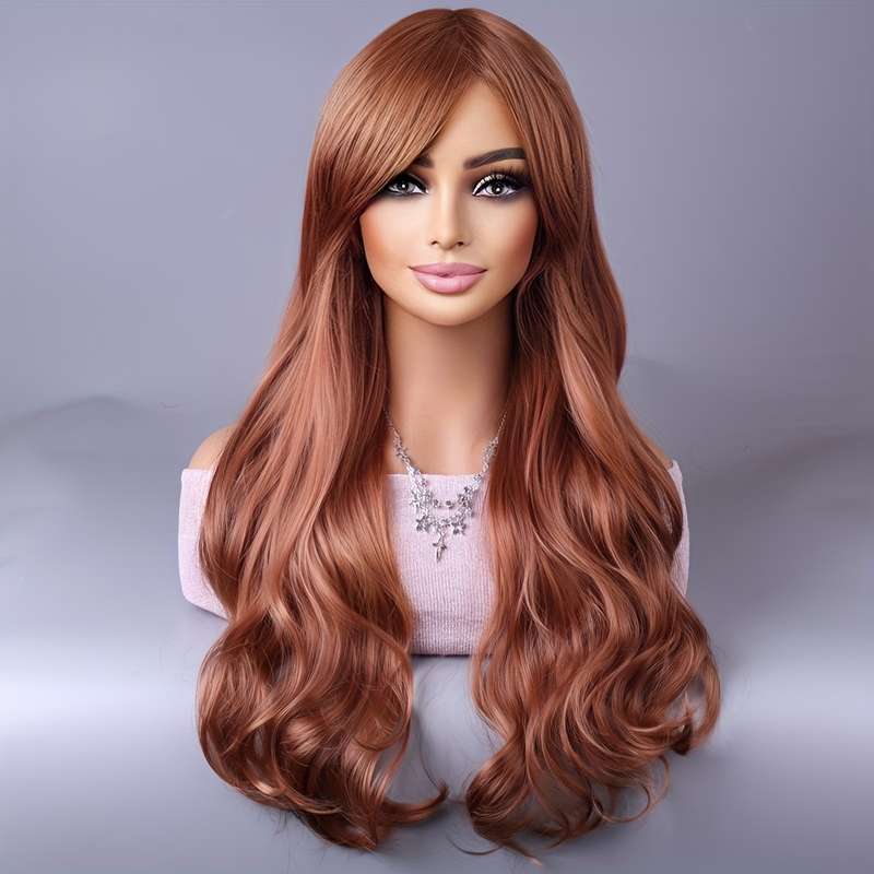 1Pc Coffee Color 66.04cm Fashion Design Wig
