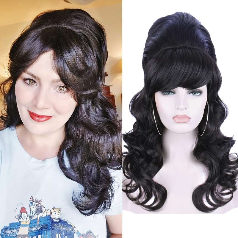1Pc Black 60.96cm Fashion Design Wig
