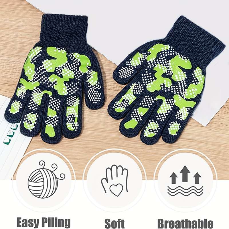1 Pair Camo Black Outdoor Sports Gloves