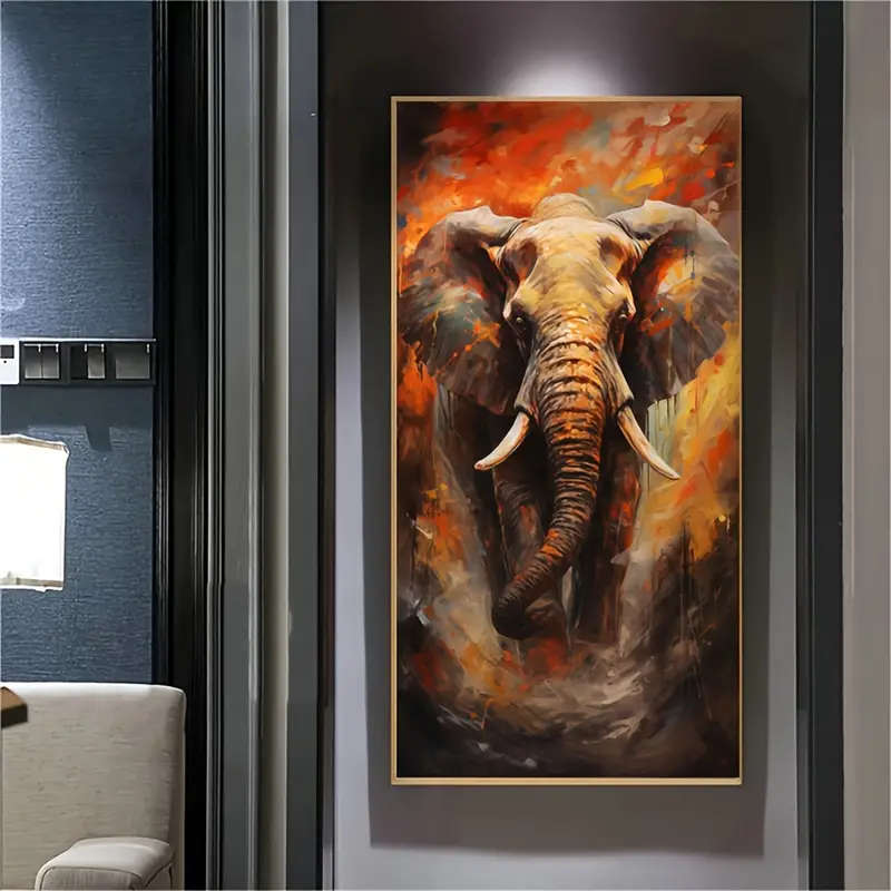 1pc Abstract Elephant Canvas Wall Art Modern Colorful Animal Pictures Print On Canvas Wildlife Artwo