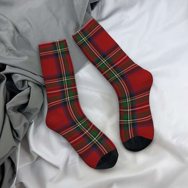 1 Pair One Size Royal Stewart Tartan Clan Socks