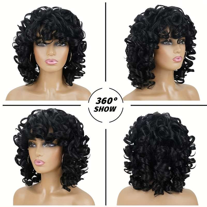 1Pc Black 25.4cm Fashion Design Wig