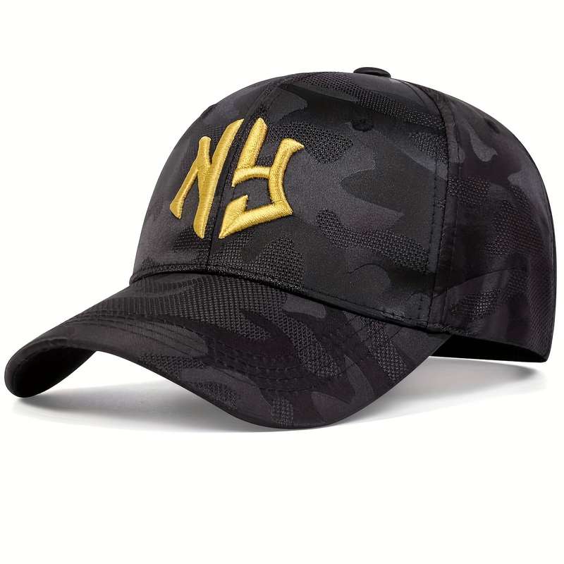 1pc Trendy Embroidery Camouflage Baseball Cap Unisex Hip Hop Dad Hat Lightweight Adjustable Sun Hat