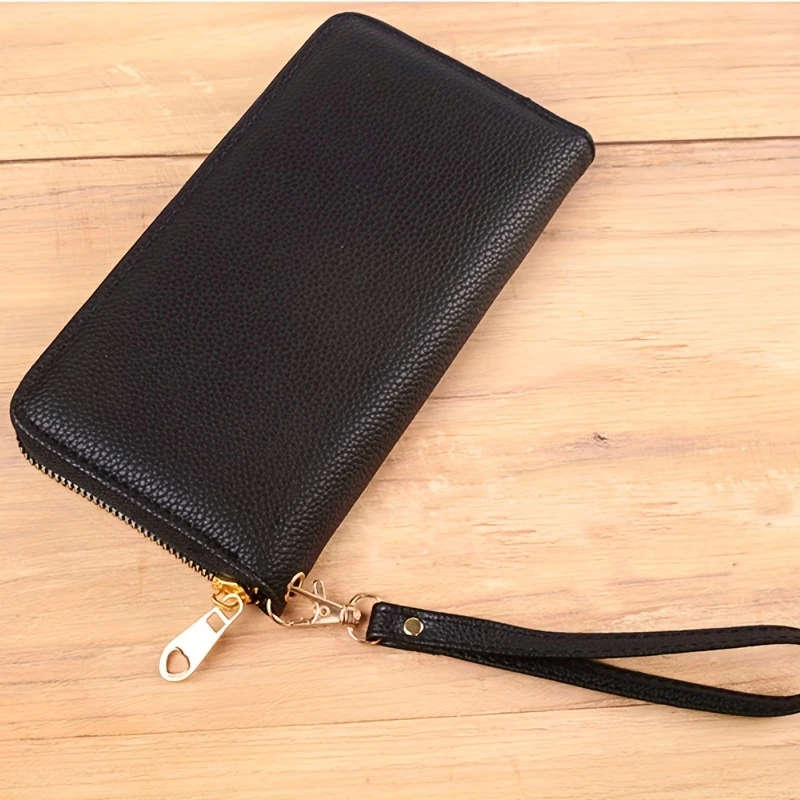 Unisex Black Long Wallet