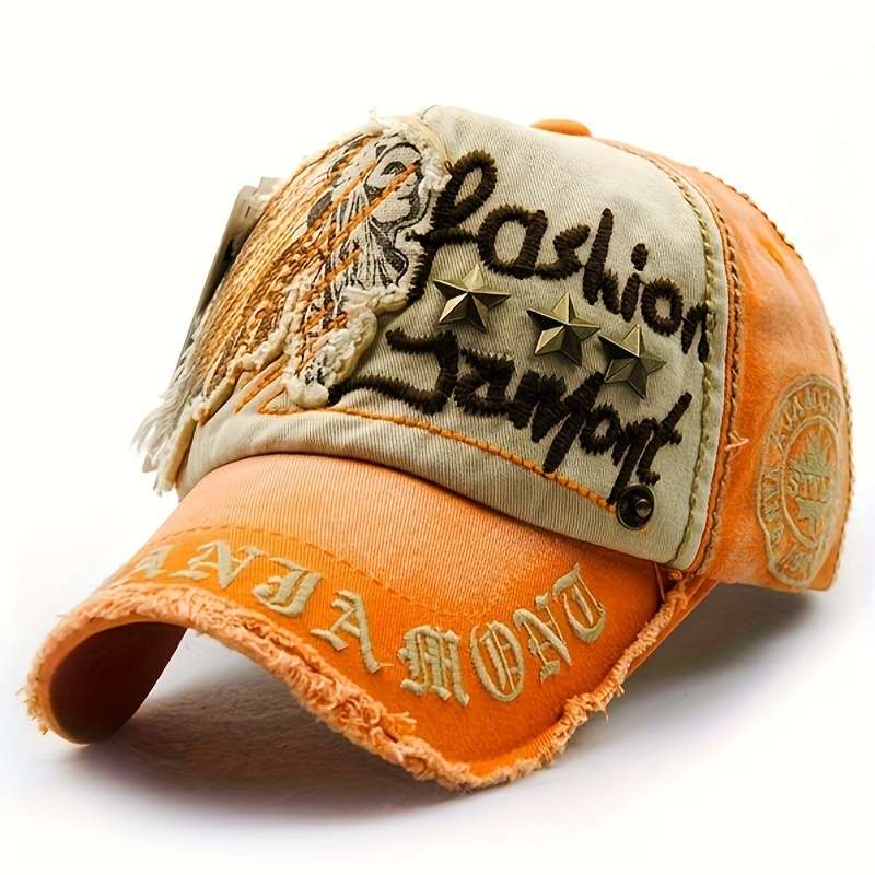 1pc XPeople Vintage Washed Denim Baseball Cap Adjustable Breathable Trucker Hat with Sun Protect