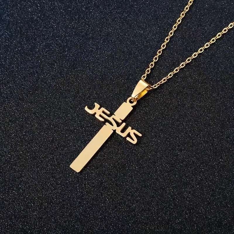 1 Piece Golden Jesus Theme Pendant